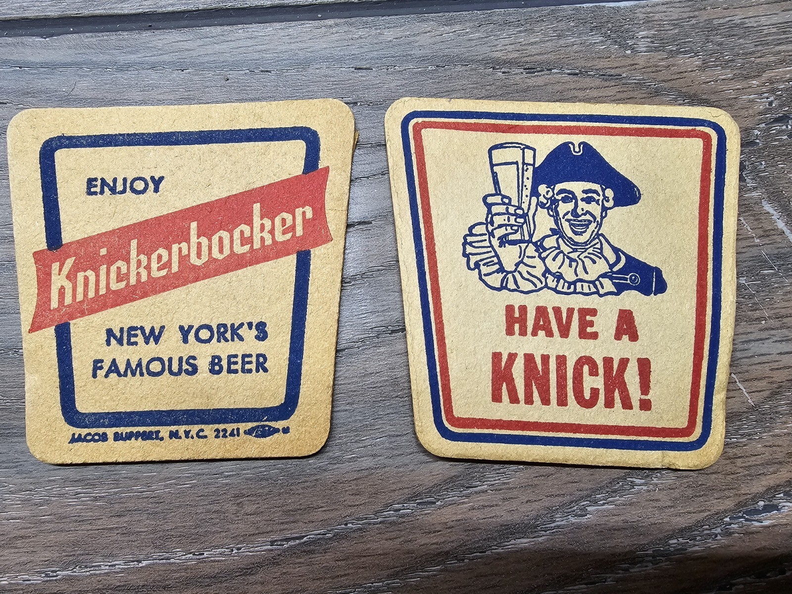 Vintage Knickerbocker Have KNICK Beer Coaster Set Of 2