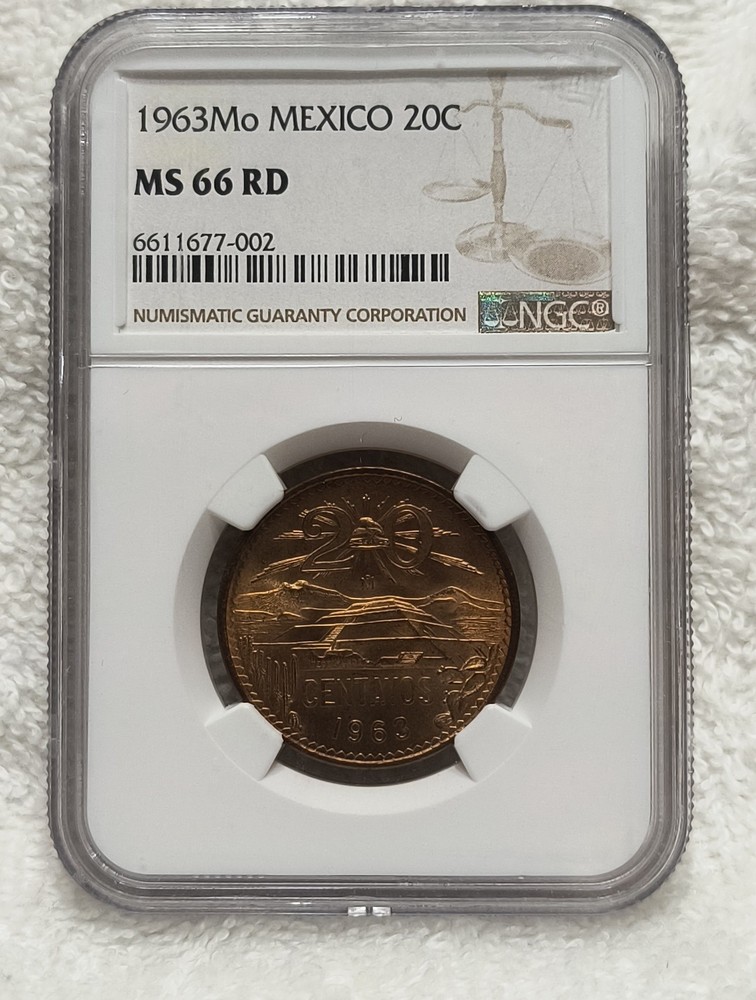 1963 Mexico 20 Centavos NGC MS66RD