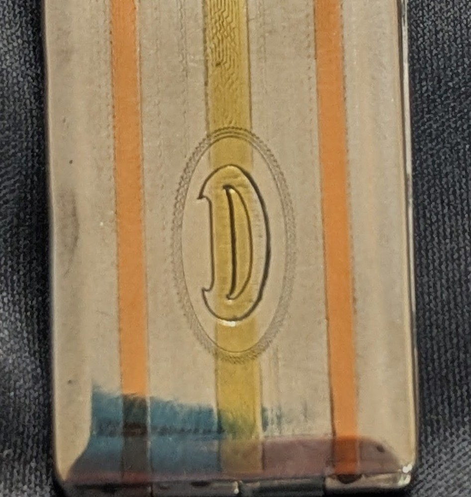 Antique Silver Locket Rectangle With Engraving "Hello Bill" Within