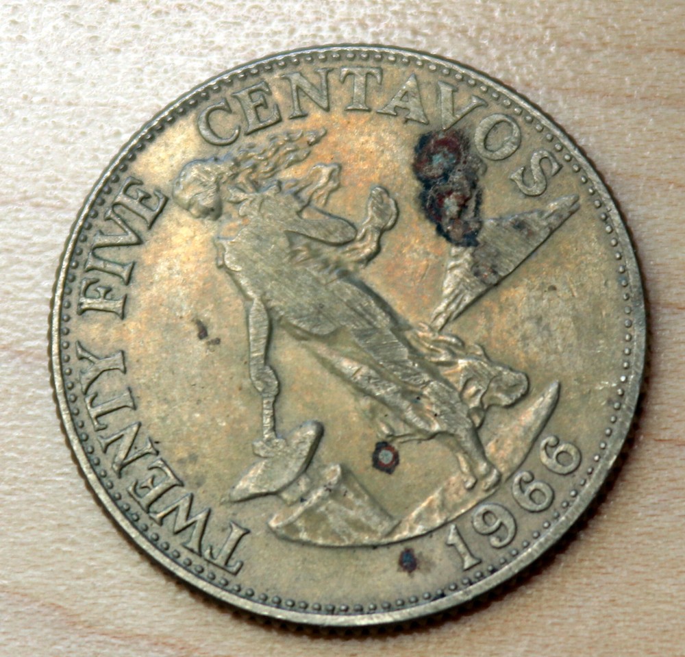 1966 Philippines 25 Centavos Large Date