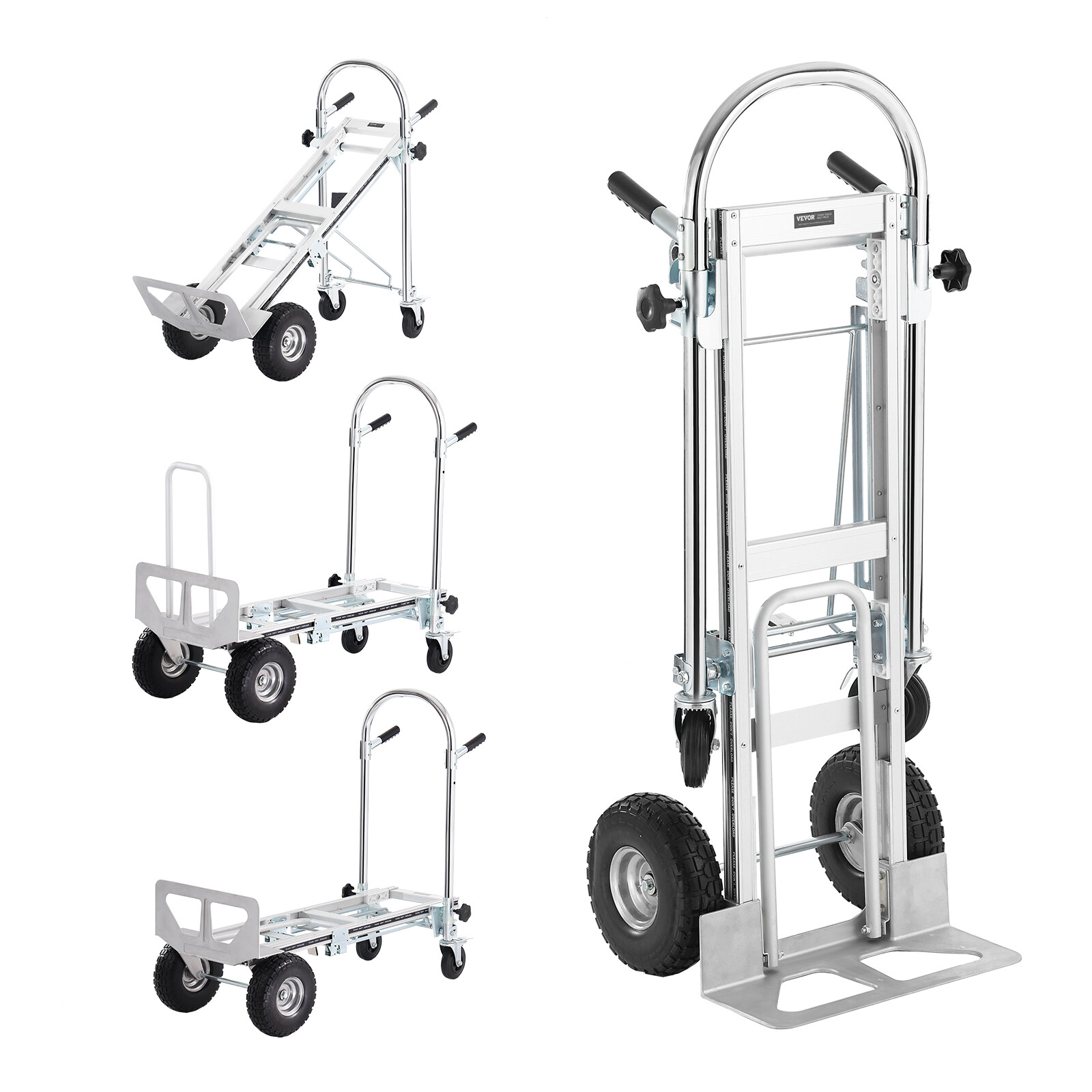 Aluminum Hand Truck 4 in 1 Folding Dolly Cart 1000 lbs Capacity Heavy Duty