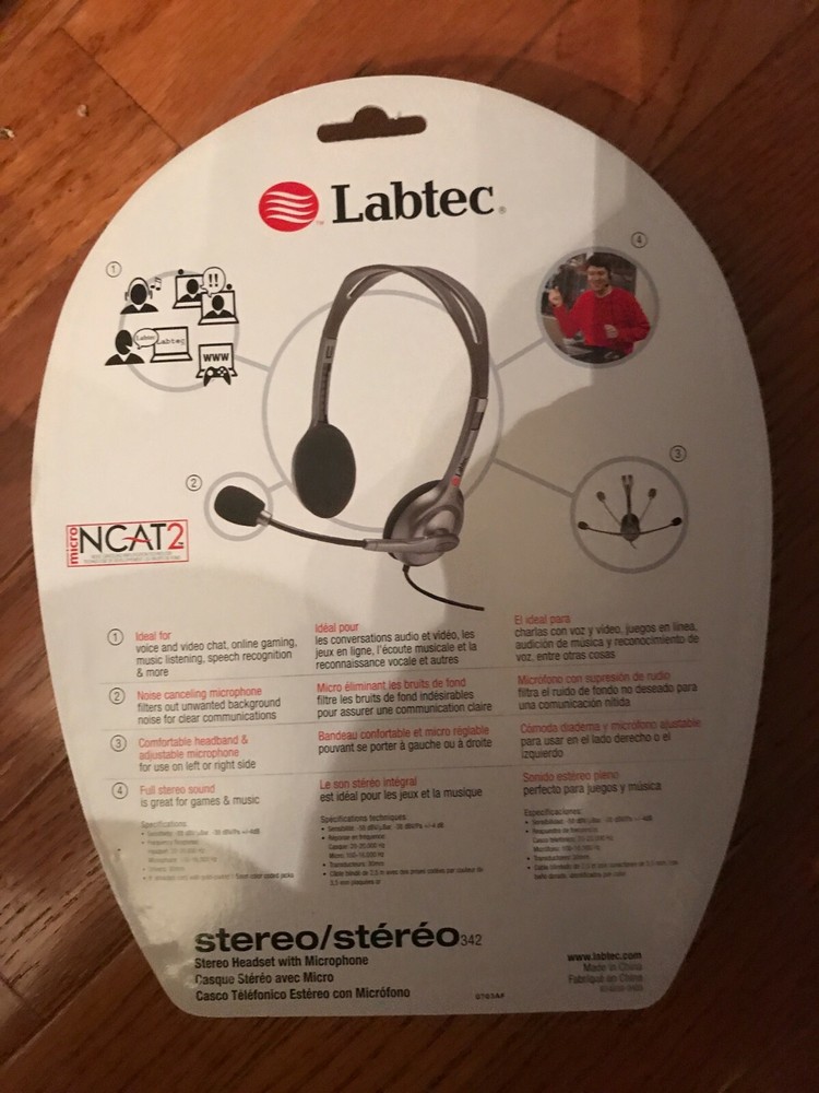 Logitech Labtec Stereo 342 Silver/Black Headband Headsets