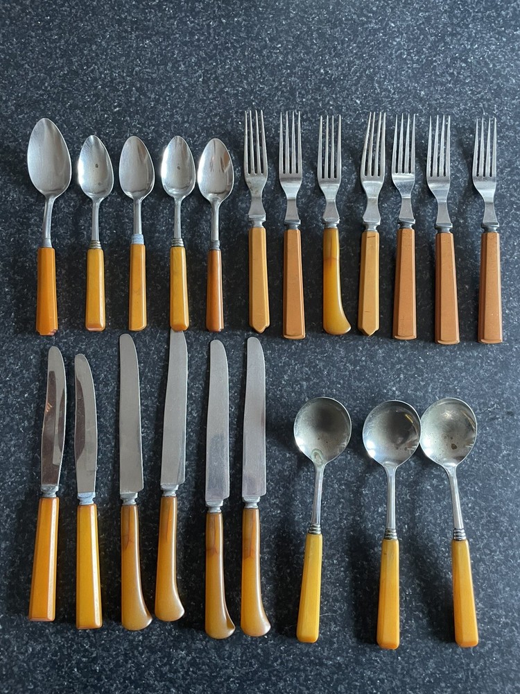 Mixed Lot Bakelite Flatware Modernist Mid-Century MCM
