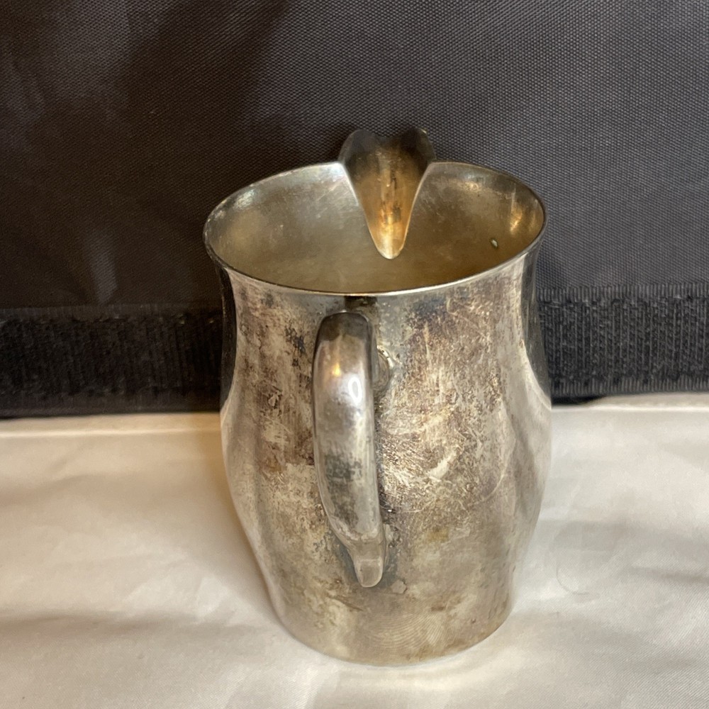 Vintage Academy Silver on Copper Creamer Pitcher 3”