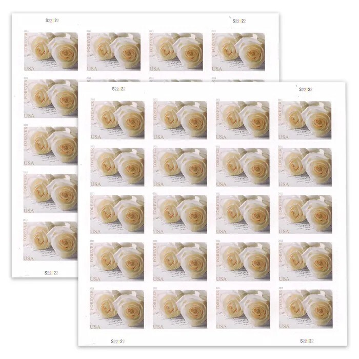 40 Wedding Rose Forever Stamps 2 SHEETS