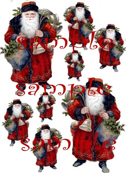 Beautiful Victorian Santa Waterslide Decals