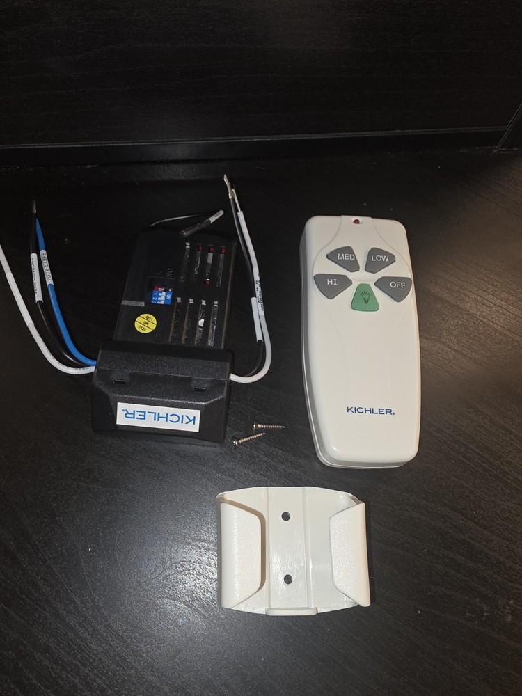 Kichler Ceiling Fan Remote Control Kit White with Receiver & Mounting Bracket