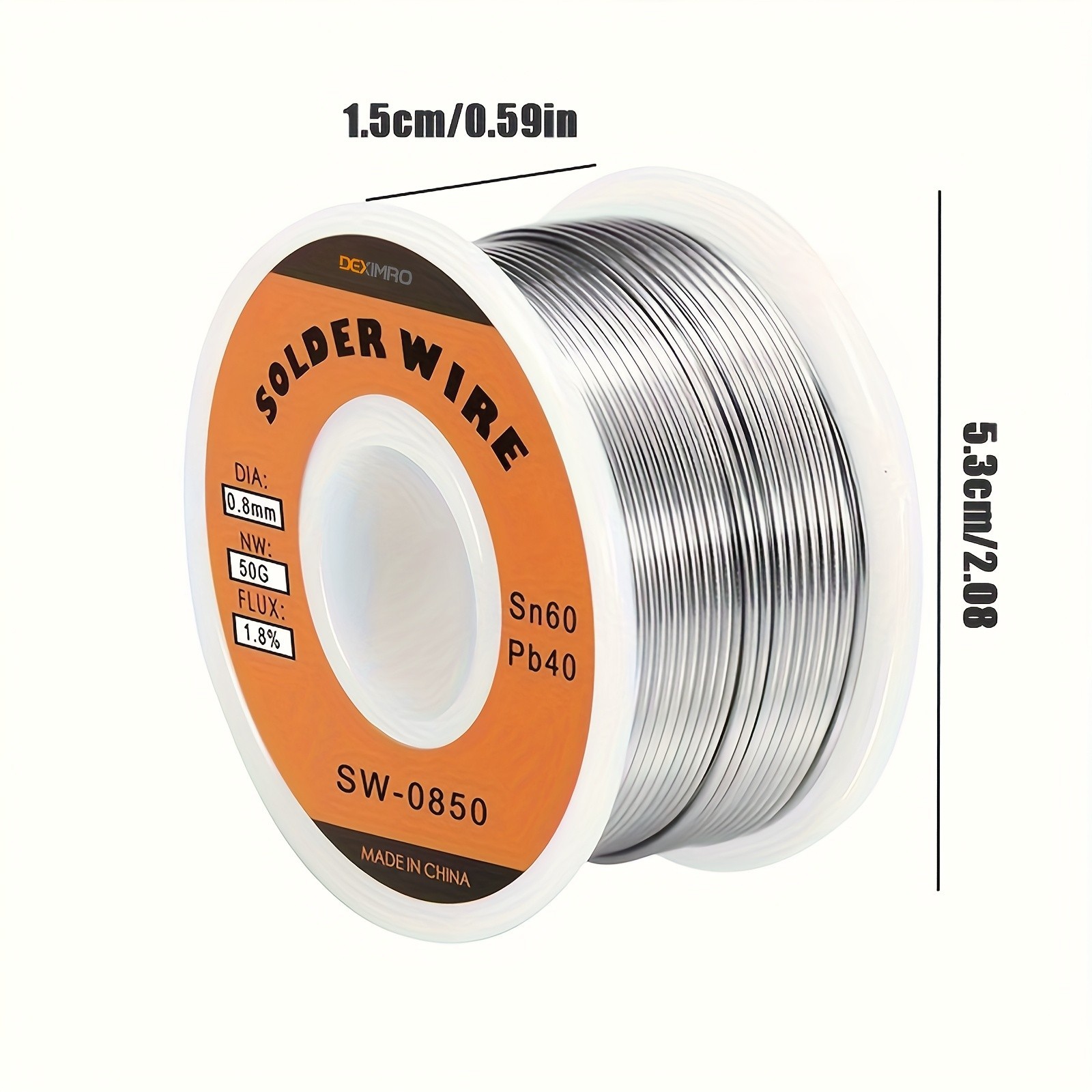 Solder Wire - Sn60/Pb40, 0.8mm Diameter, 50g, Low Melting Point & Fast Soldering