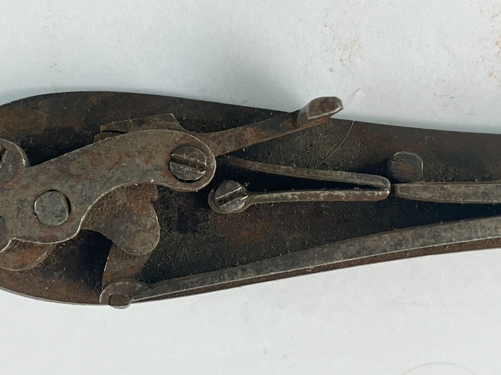 Vtg Side Lock Assembly Main Spring Action Percussion rifle Etched E James & CO