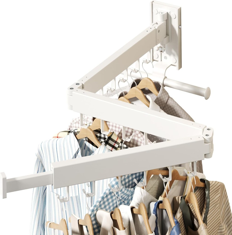 Wall Mounted Clothes Hanger,Clothes Drying Rack,Laundry Drying Rack,Clothes R...