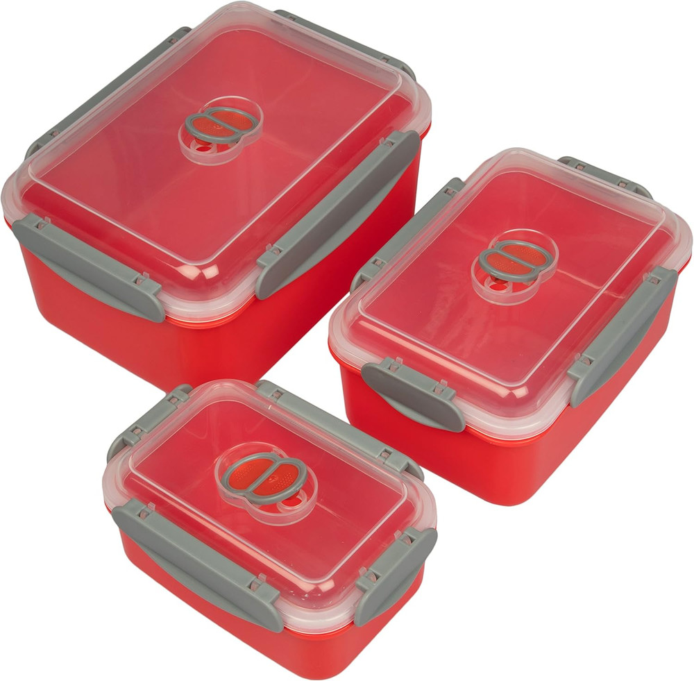 Microwave Vegetable Steamer Containers - (3 Pack) Reusable Nesting Food