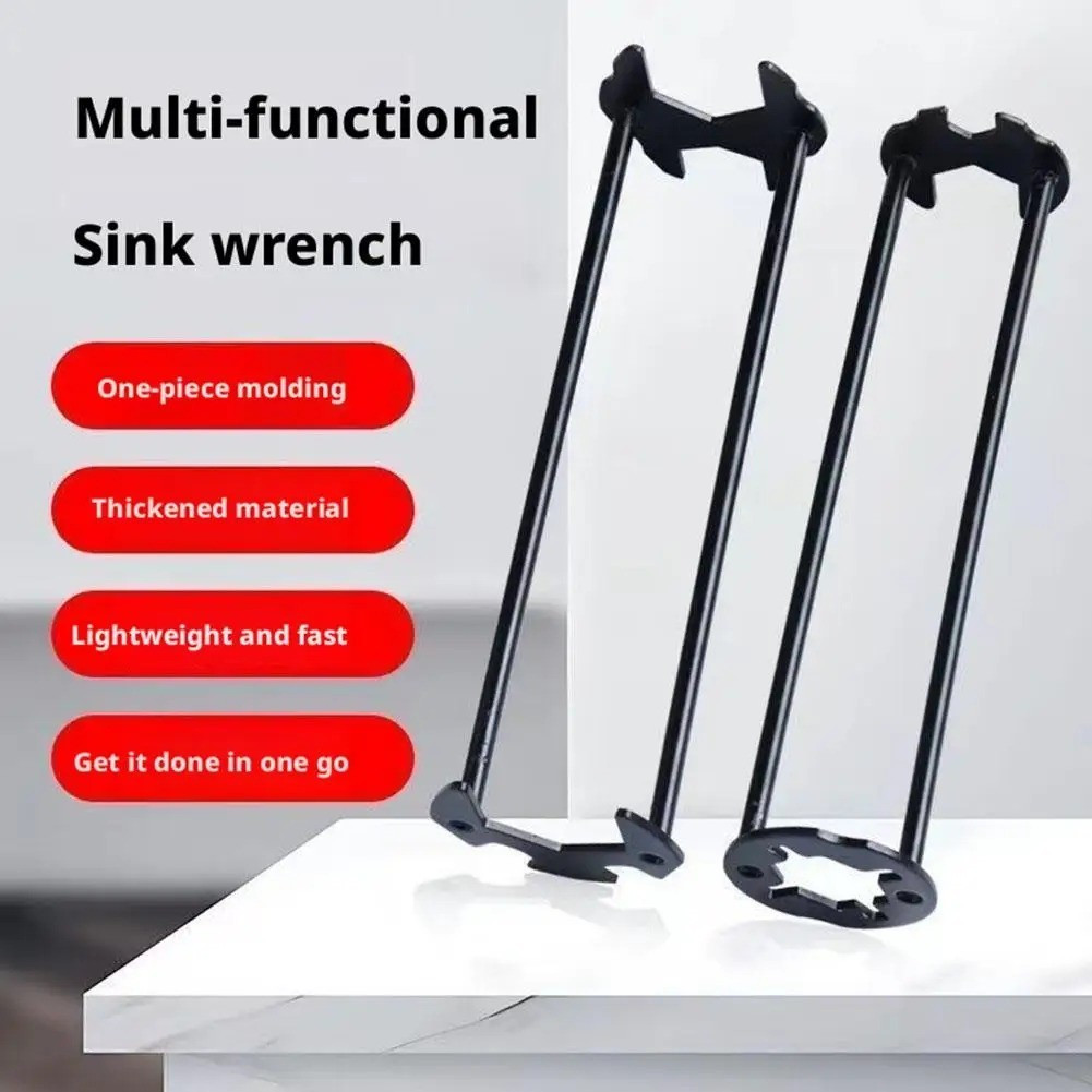 Multifunctional Sink Wrench Set, 2-Pack Basin and Faucet Wrench Tool with Fou///