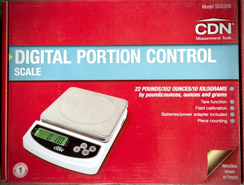 CDN SD2206 22lb Capacity Digital Portion Scale USER FRIENDLY