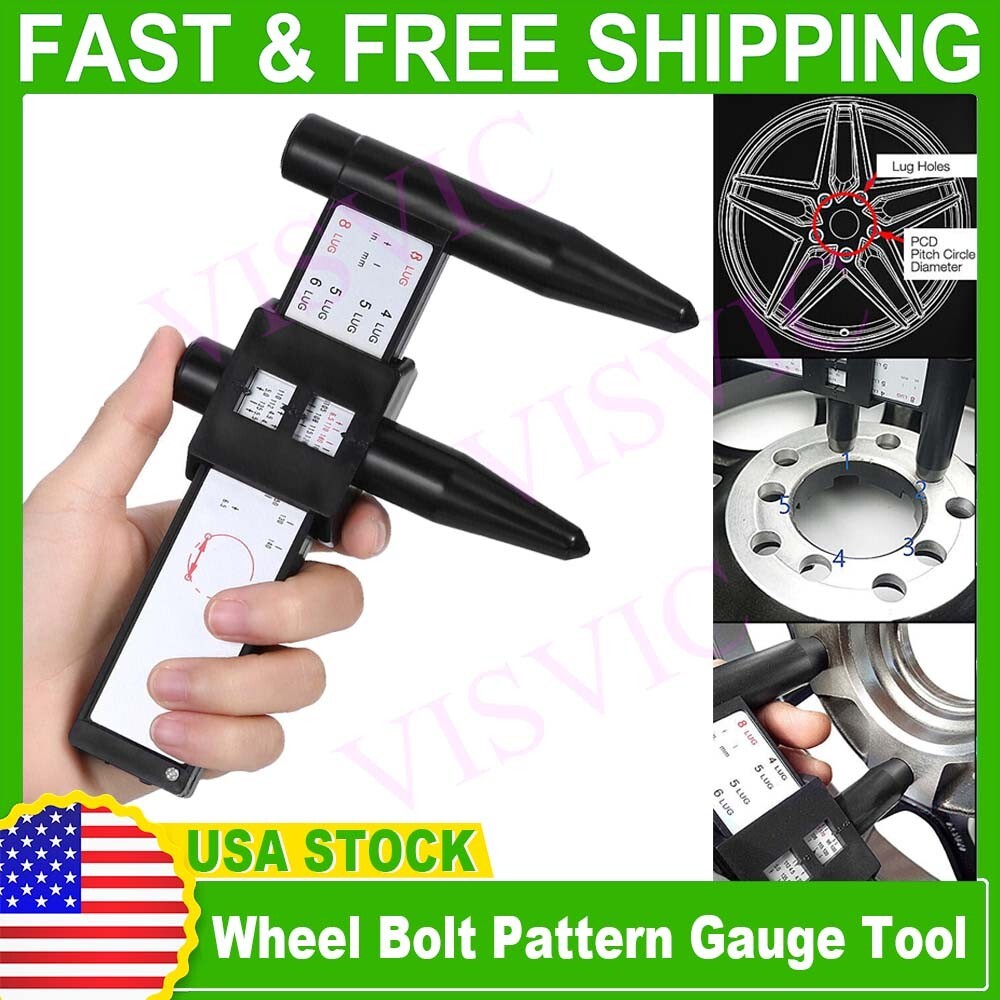 Wheel Bolt Pattern Gauge Tool 4 5 6 8 Lug Pattern Quick Measure Slide Hand Held✔