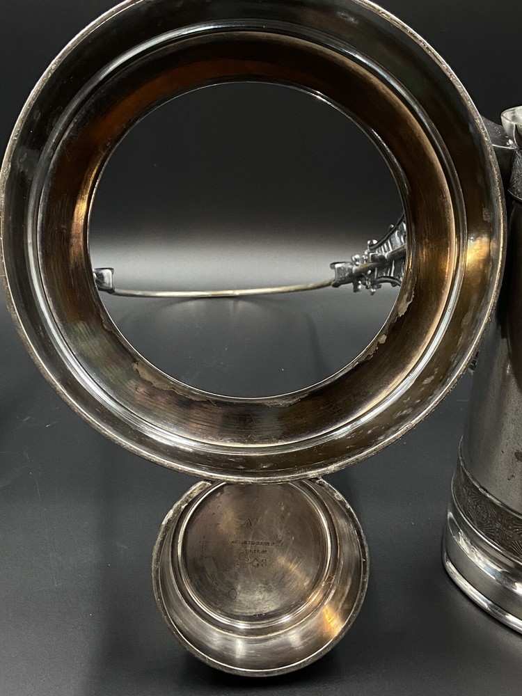 1881-1893 HARTFORD Silverplate Victorian TILTING PITCHER Stand Goblet