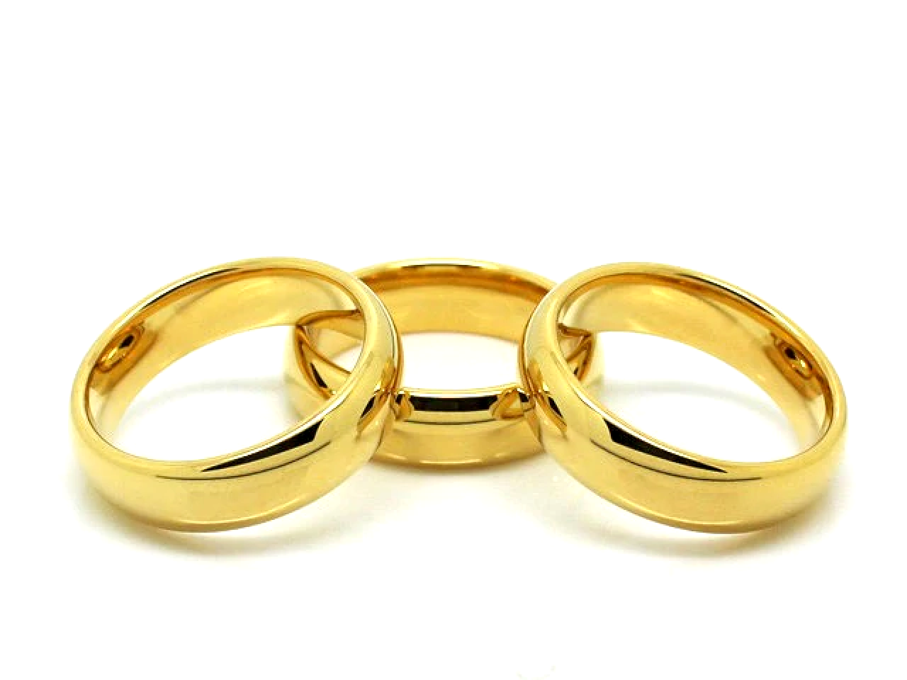 Tungsten Carbide Classic 18k Gold Plated Wedding Band Men Women Engagement Ring