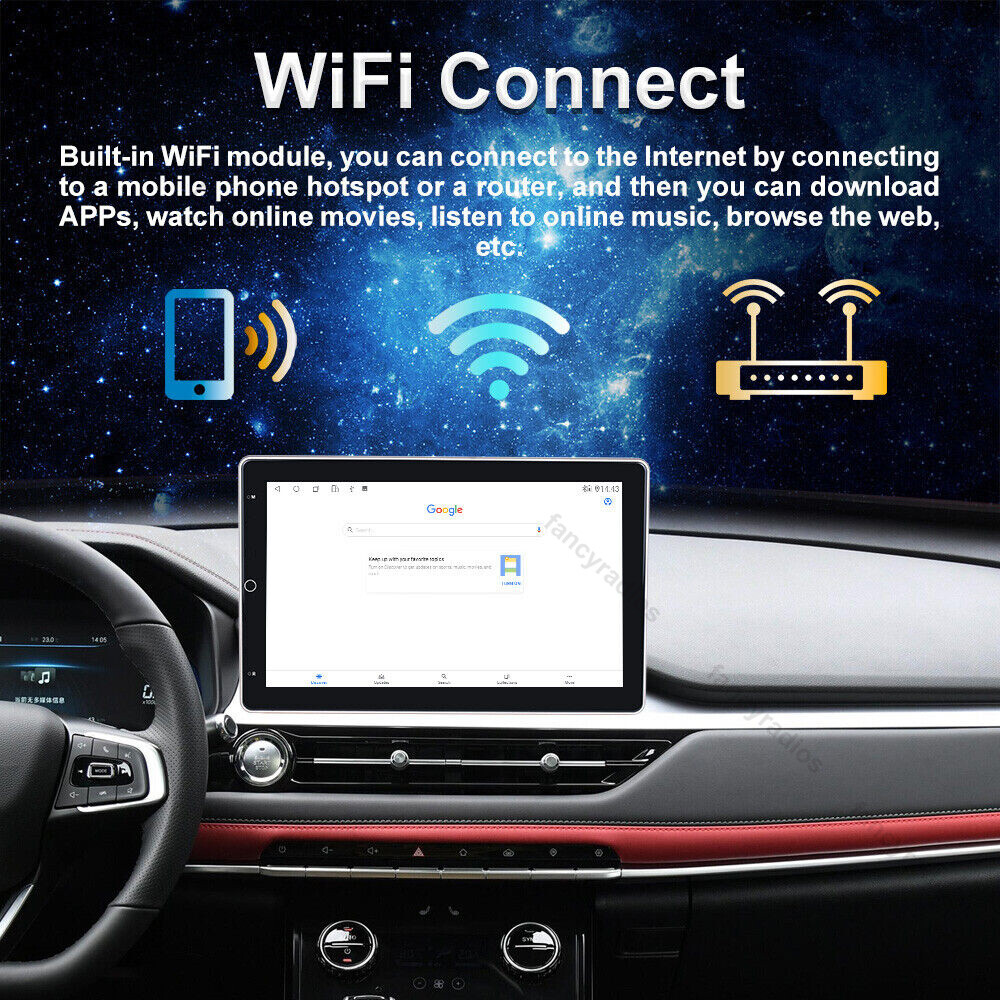Double 2Din Rotatable 10.1'' Apple Carplay Android 13 Car Stereo Radio GPS Wifi