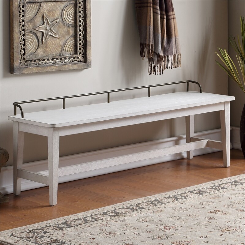 Pendleton Ivory Finished Wood Dining Bench