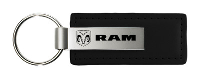 Dodge Ram Black Leather Key Authentic Logo Key Chain Key Ring