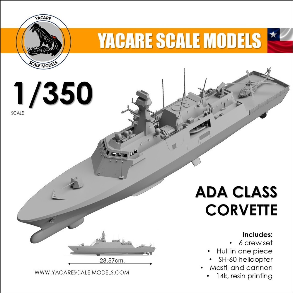 Resin kit. ADA Class Corvette, scale 1/350