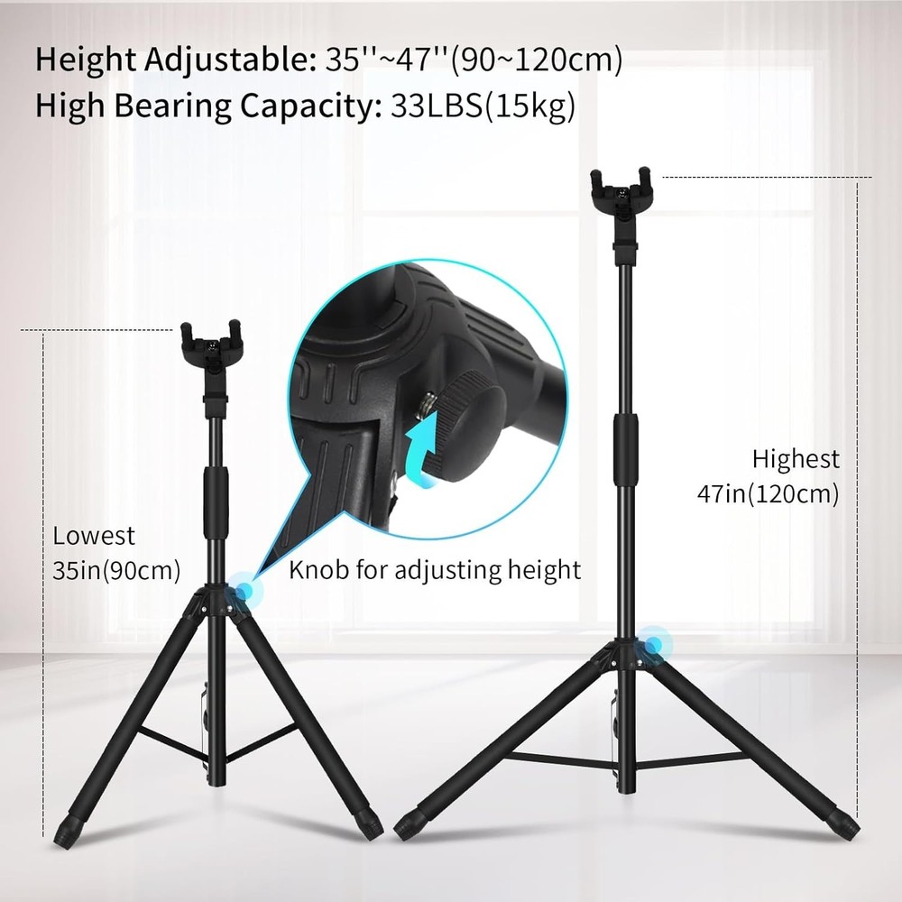 Guitar Stand - Heavy Duty Auto-Lock, Adjustable & Foldable for Acoustic/Elect...