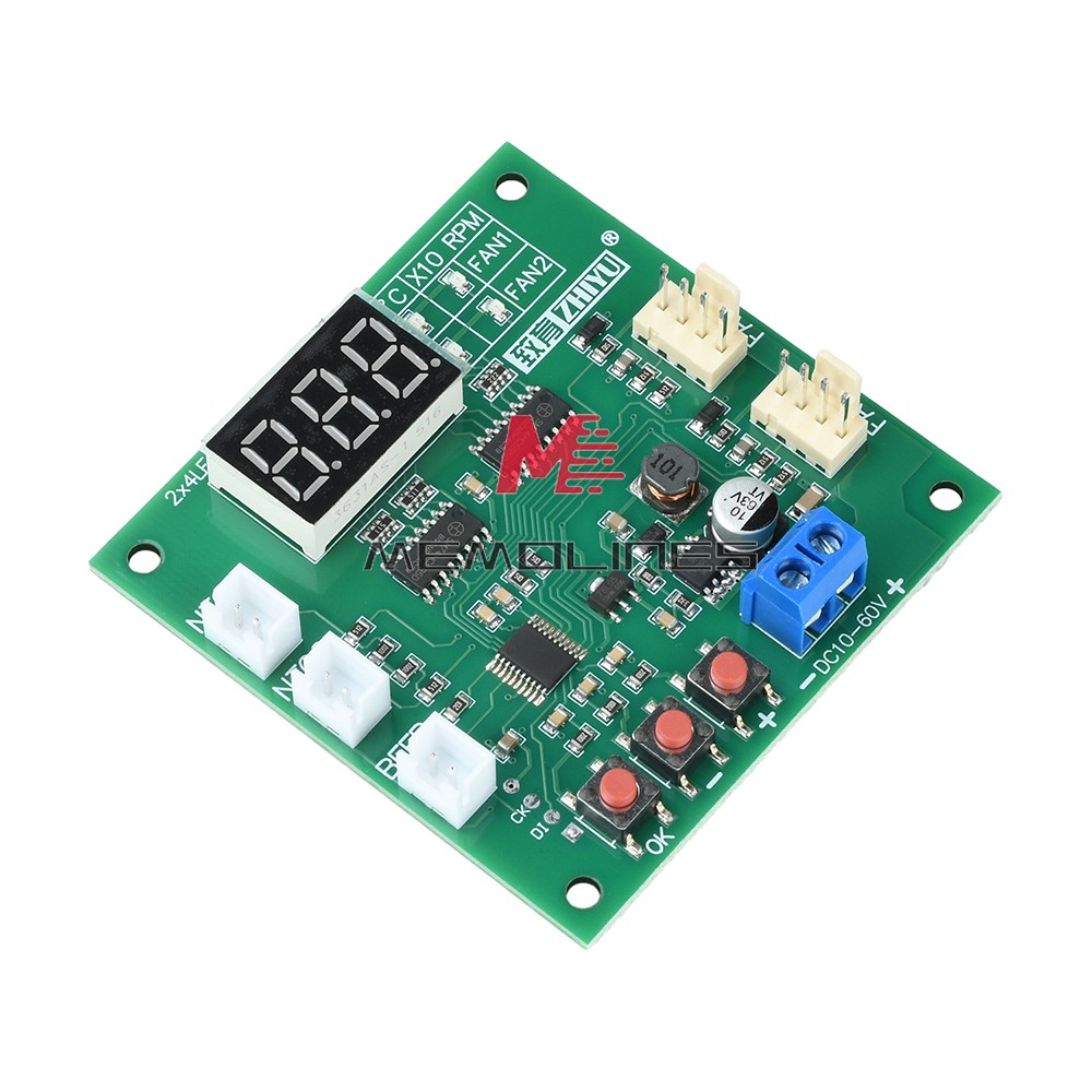 Heat Dissipation PWM 4 Wire Fan Temperature 2-Way Speed Controller Module