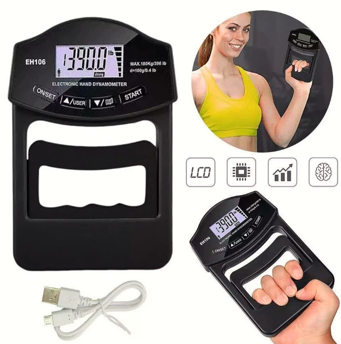 Digital Hand Dynamometer Grip Strength Measurement Meter Auto Capturing