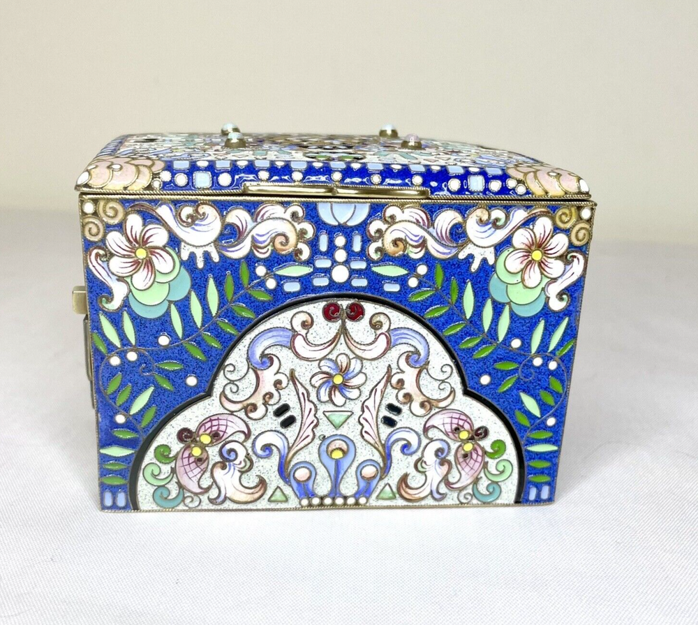 Antique Russian Silver Enamel Box