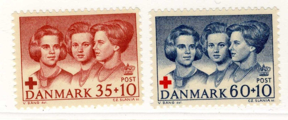 1964 DENMARK STAMP SC B32 B33 MLH OG
