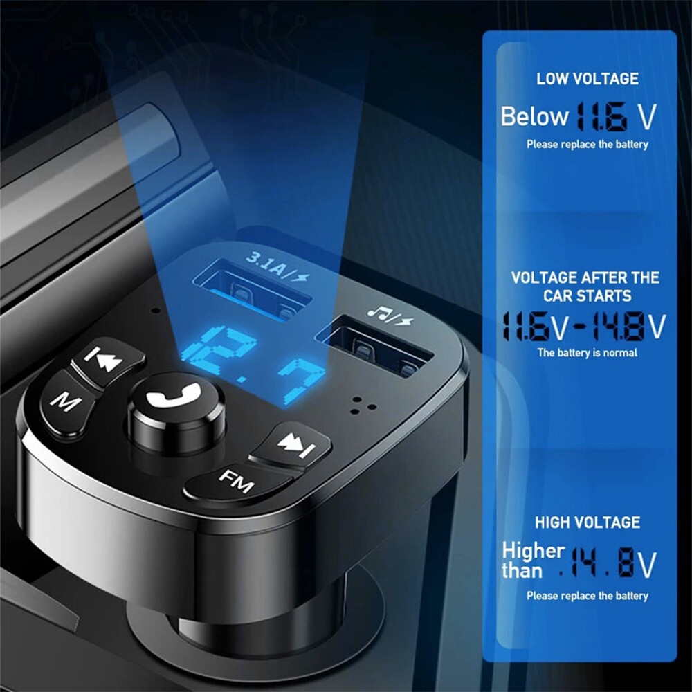 In-Car Bluetooth Hands Free MP3 Player/Phone to Radio FM Transmitter Modulator⇖