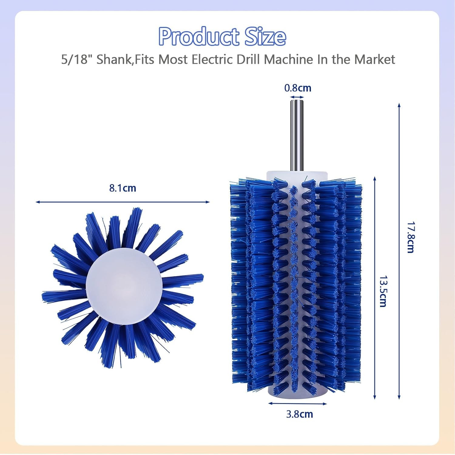 Livestock Scratching Mini Roto Drill Brush Attachment For Horse 7in, Blue