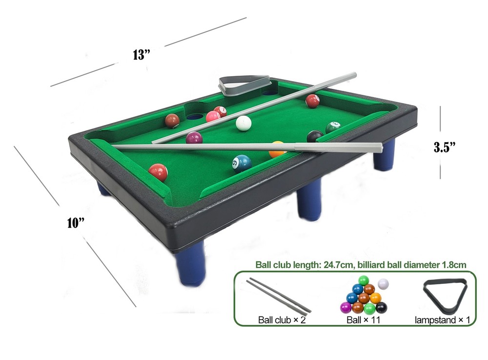 Mini Tabletop Pool Set VariationPortable Billiards Game with Stable Tripod