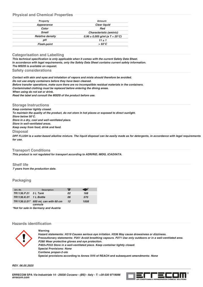 ERRECOM - DPF Cleaner Flush