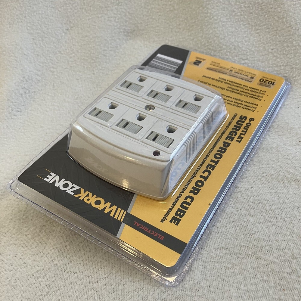 ELECTRICAL WORK ZONE 6-OUTLET SURGE PROTECTOR CUBE - Great Protection