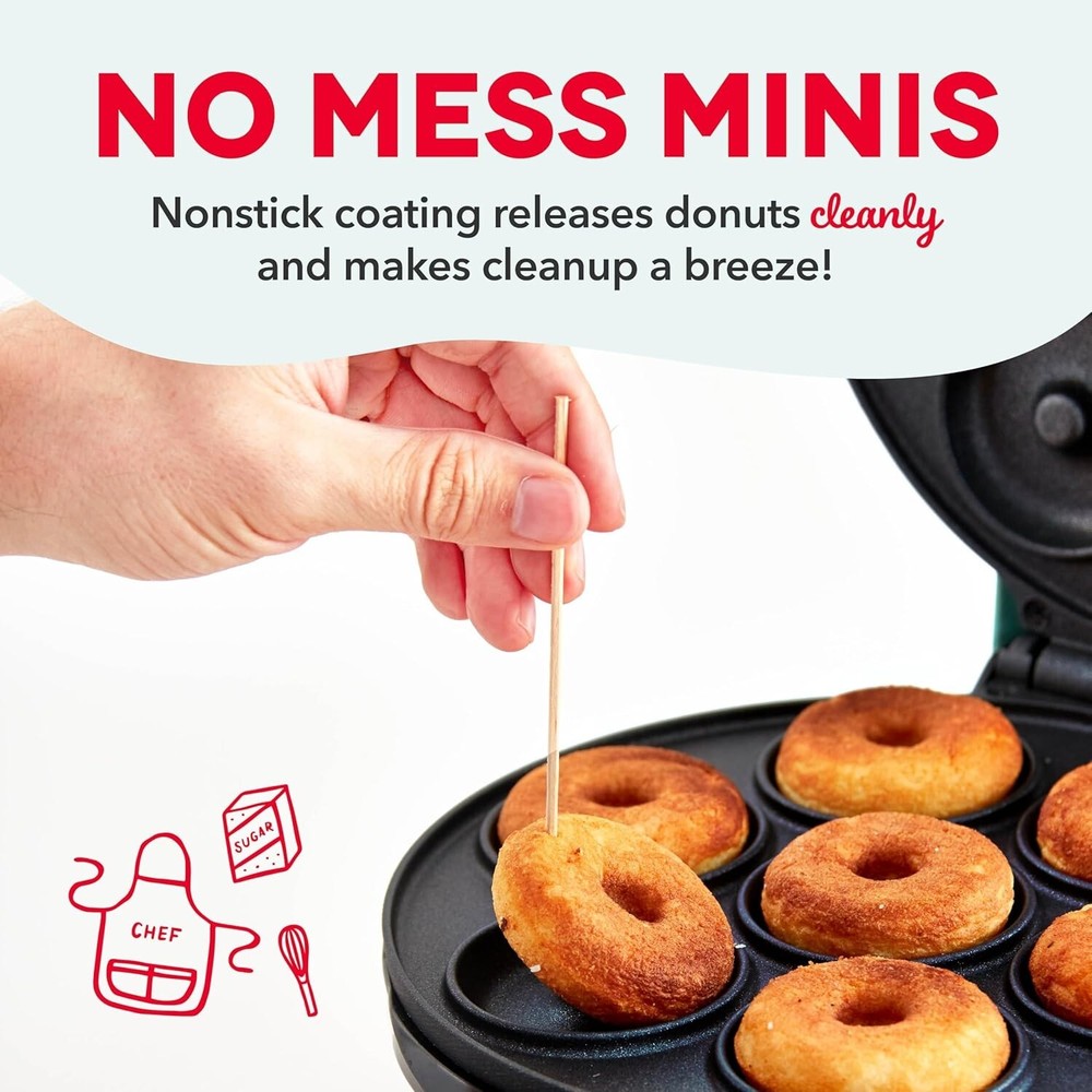 DASH Mini Donut Maker Machine for Kid-Friendly Breakfast, Snacks, Desserts