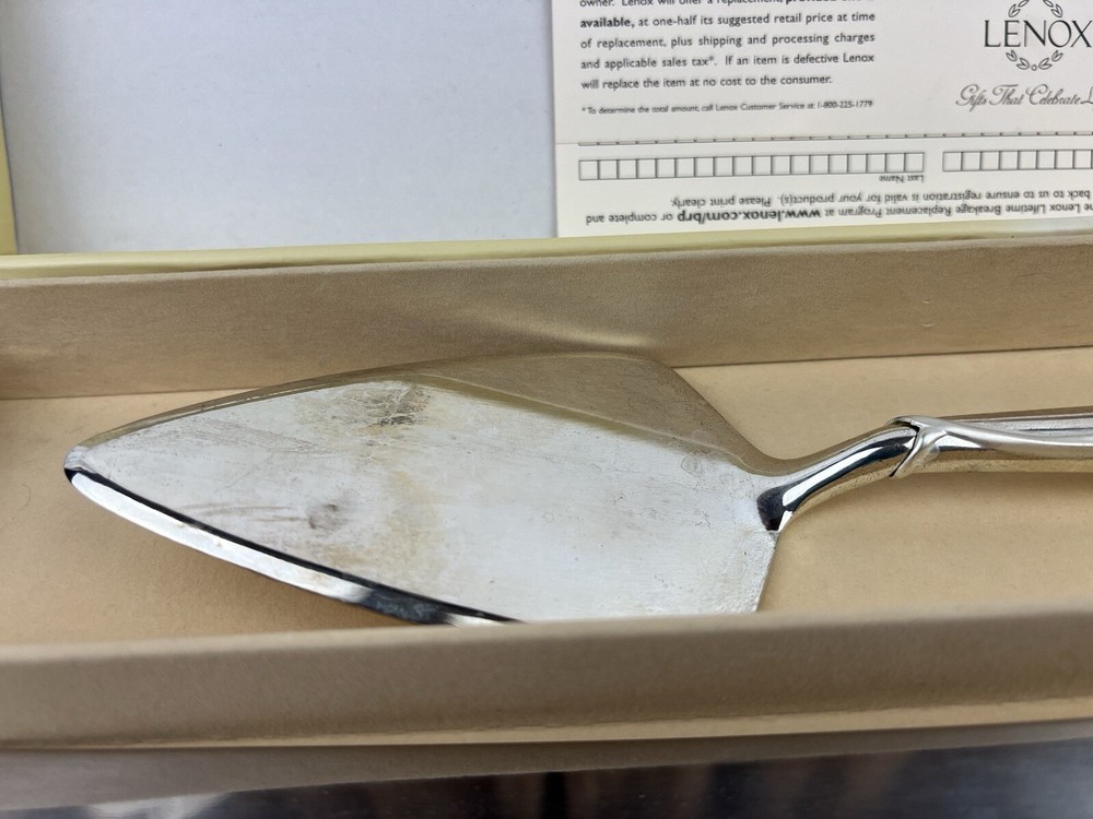 Lenox Forevermore 2-Pc Dessert Set Cake Server Knife Silver Stainless Heavy