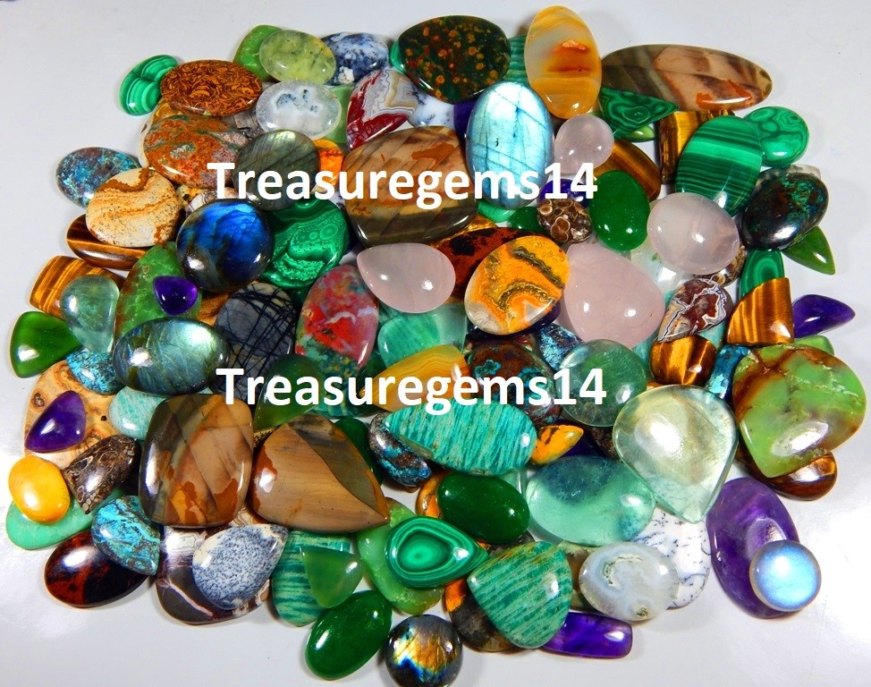250 Crt WHOLESALE LOT NATURAL ALL KIND SEMI PRECIOUS LOOSE GEMSTONE MIX CABOCHON