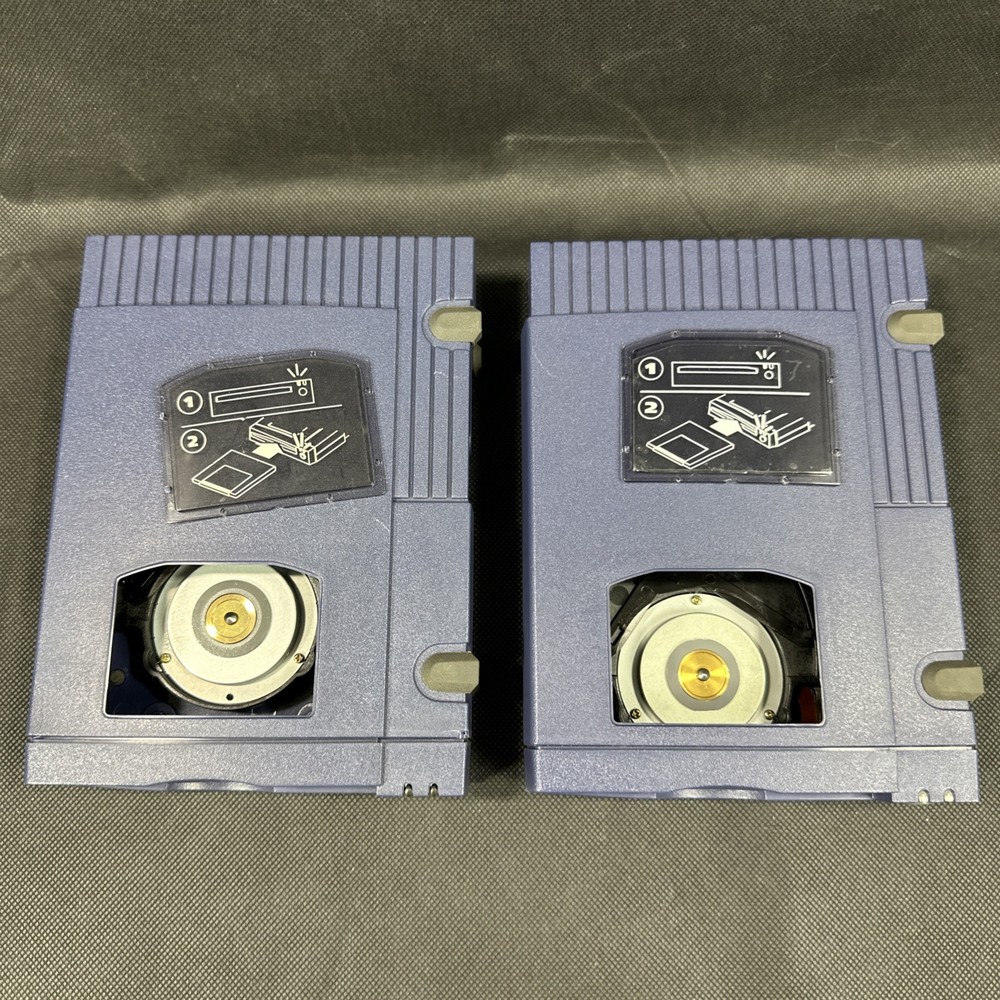 (2) Iomega Zip 100 Parallel External Drive Z100P2 w/ Power Cord & Cable Untested