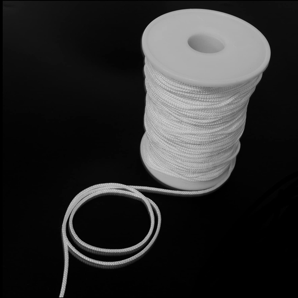 AXLIZER 1PC 54 Yards 2mm Braided Shade Roller Blinds Cord White Pull