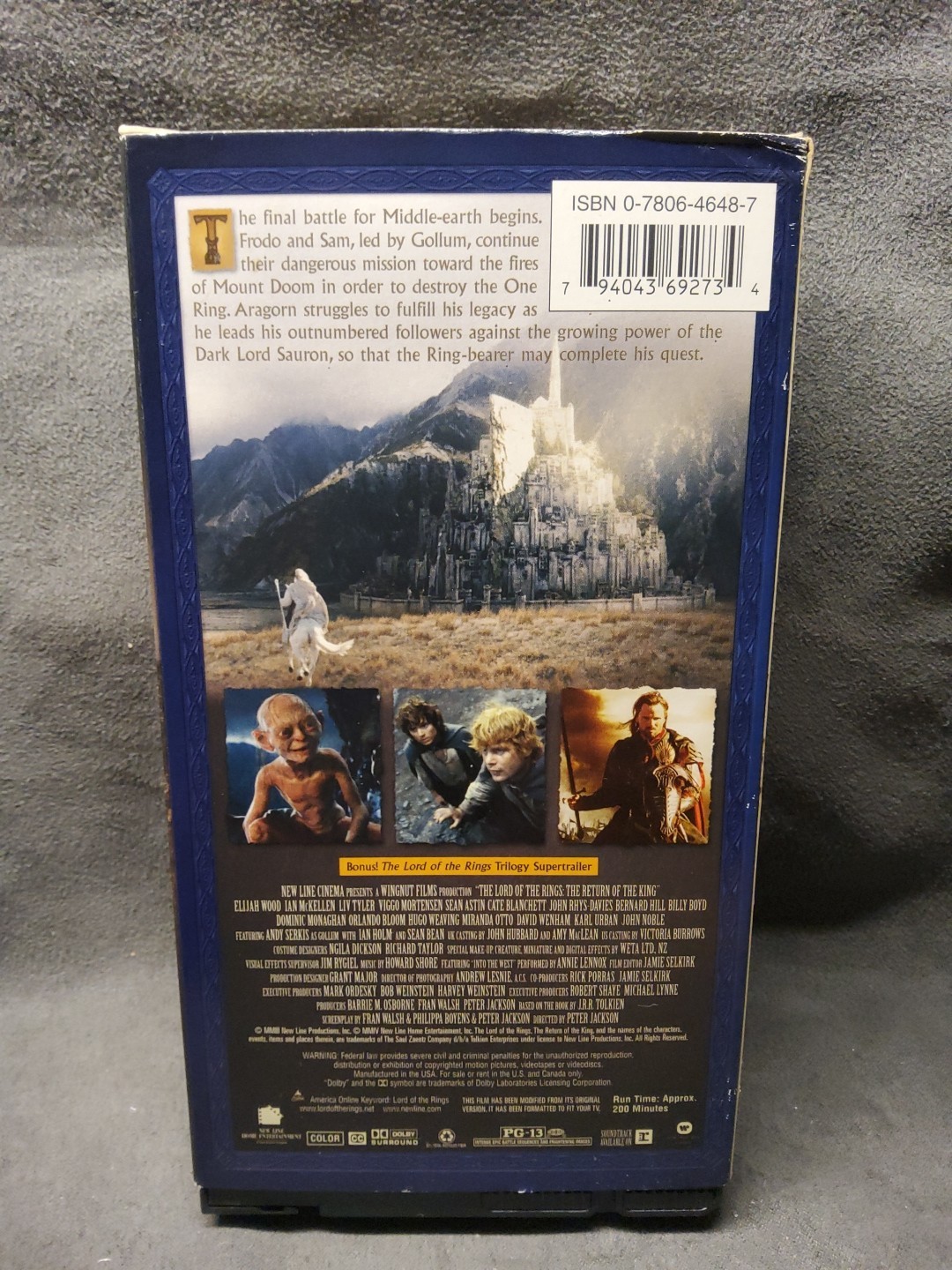 Lord of the Rings-Return of the King (VHS, 2003)