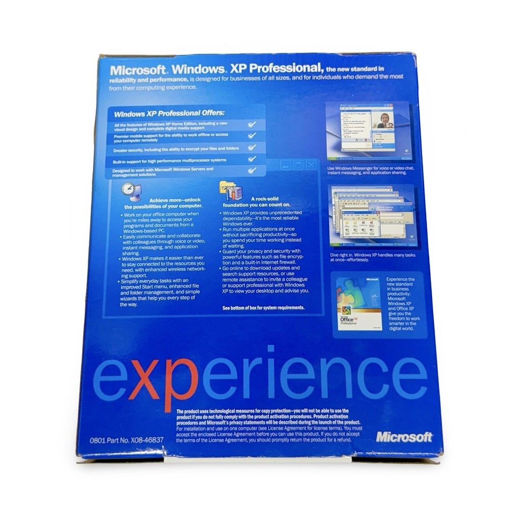 Microsoft Windows XP Professional 2002 Upgrade COMPLETE w/ Key Box Disc
