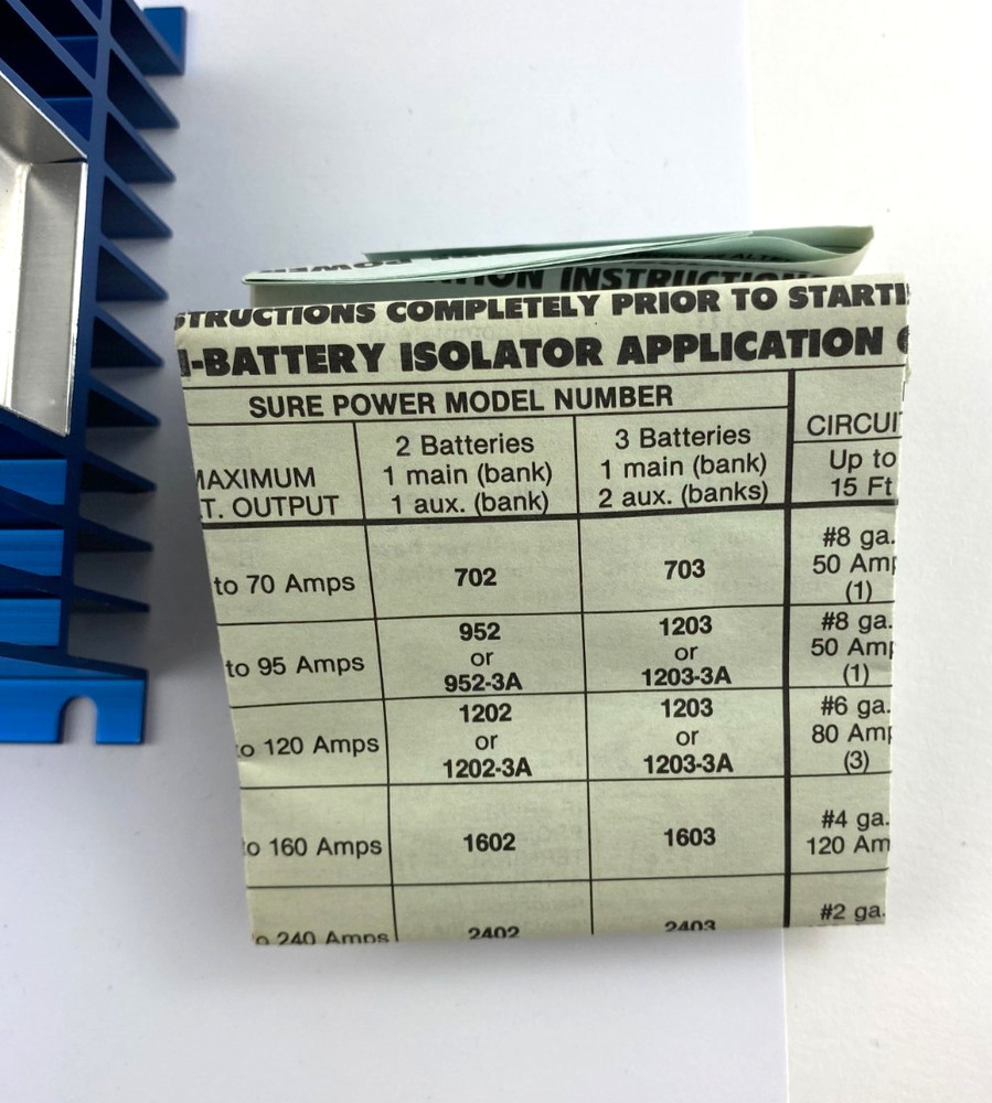 Sure power Marine Multi Battery Rectifier/Isolator MODEL 541 - 70AMP/400VOLT