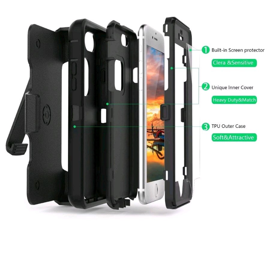 For iPhone 7 Plus iPhone/8 Plus Case Clip Fits (Otterbox Defender)