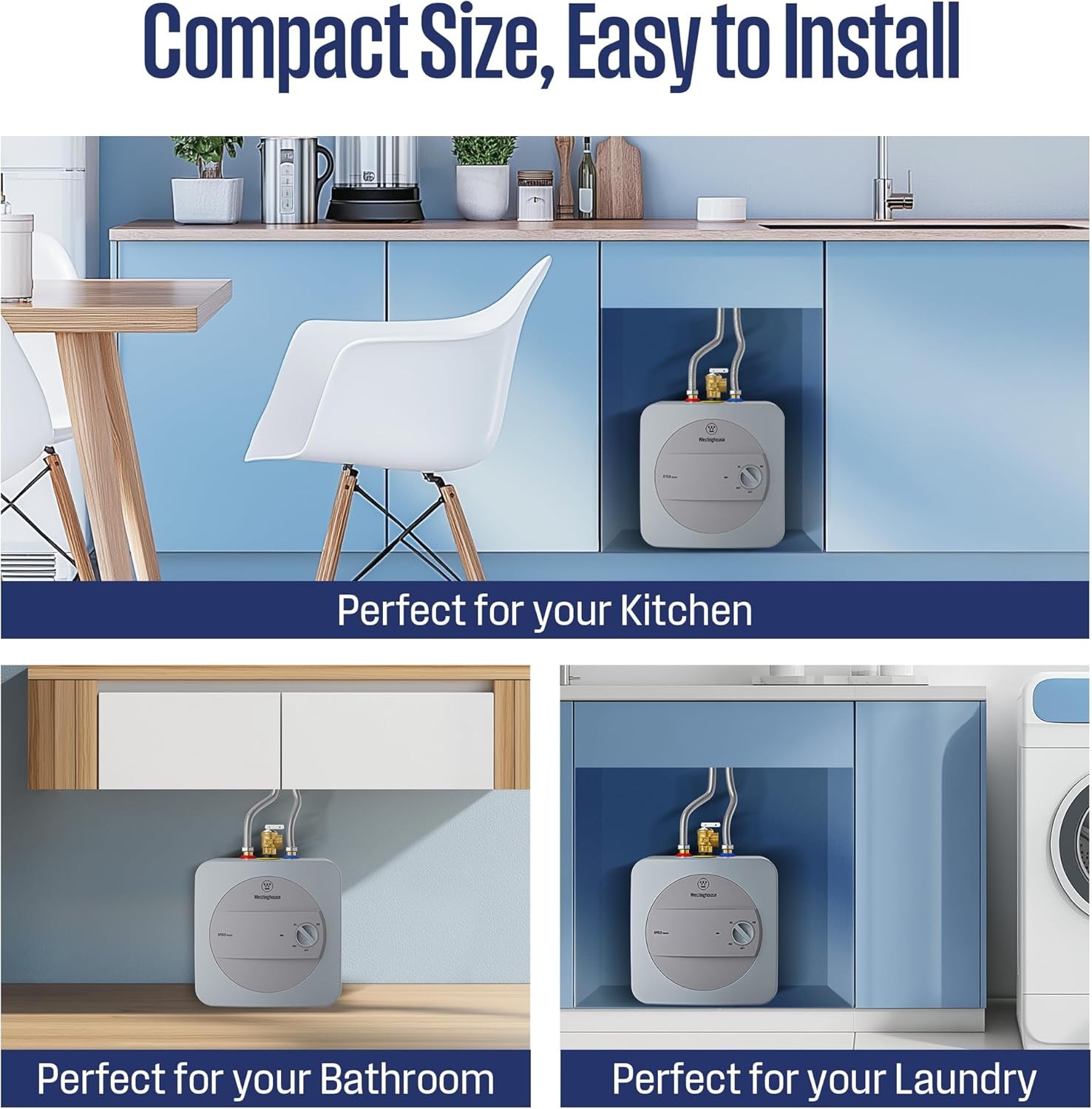 1.3 Gal Electric Mini-tank Water Heater 1440W Under Sink Water Heater - Used