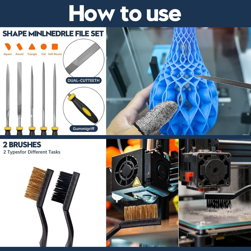 3D Printer Tools Kit, 46Pcs 3D Printer Accessories & Cleaning Kit for All FDM/SL