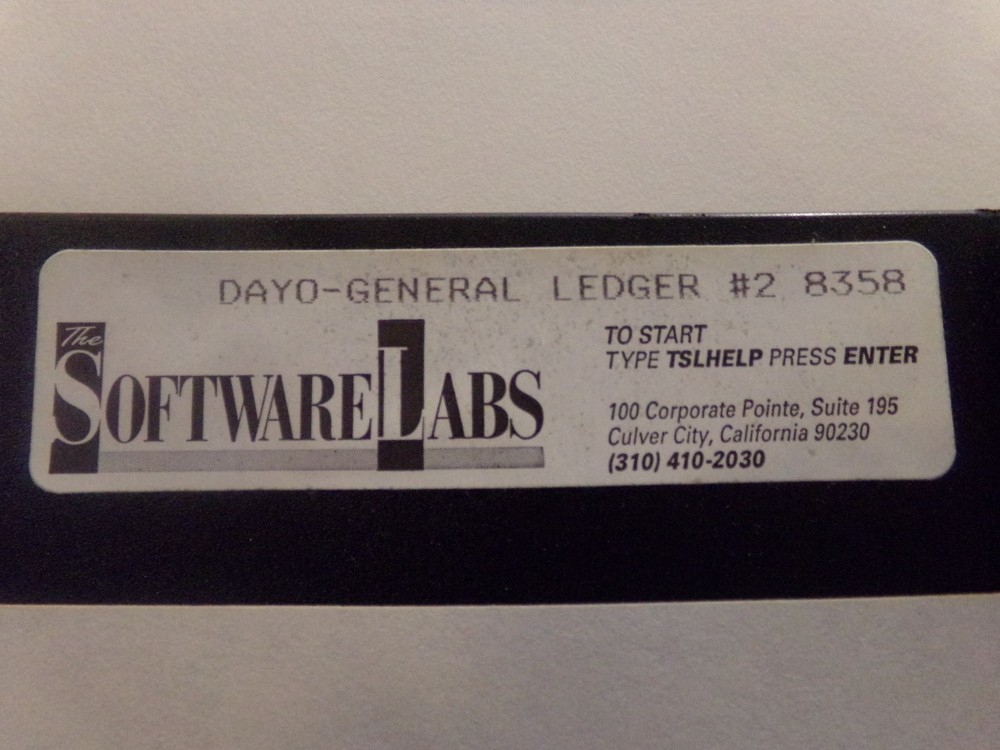 SoftwareLabs Dayo-General Ledger 1 & 2 Floppy Disk