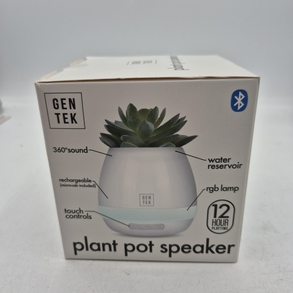 Gen Tek Plant Pot Bluetooth Wireless Speaker Multicolor