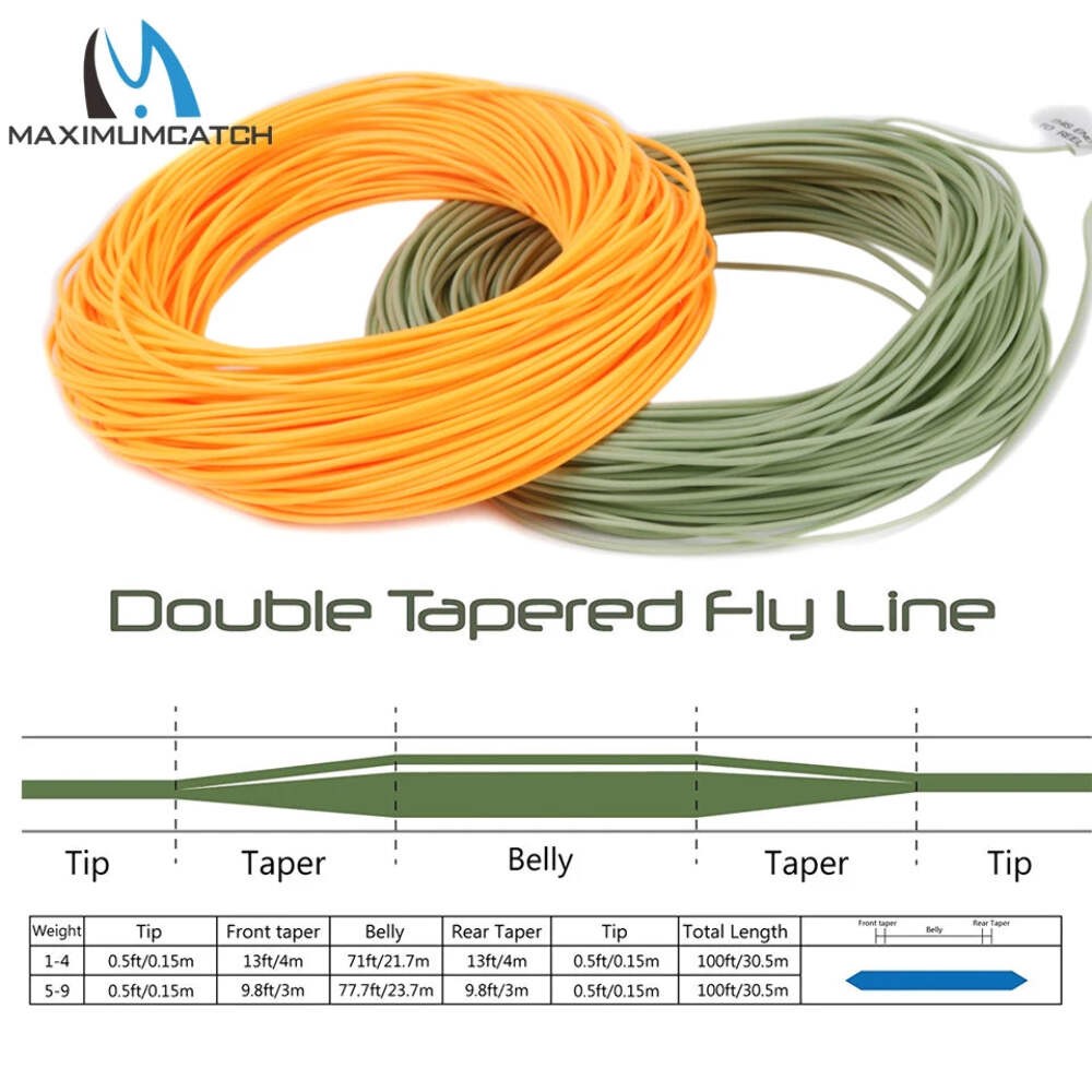 Maximumcatch Double Taper Fly Line – 2/3/4/5/6/7/8 WT with 2 Welded Loops (Float