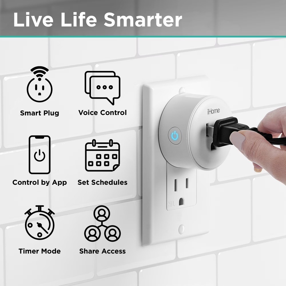 Smart Wi-Fi Plug Mini Works with Alexa Google Assistant App Remote Control Timer