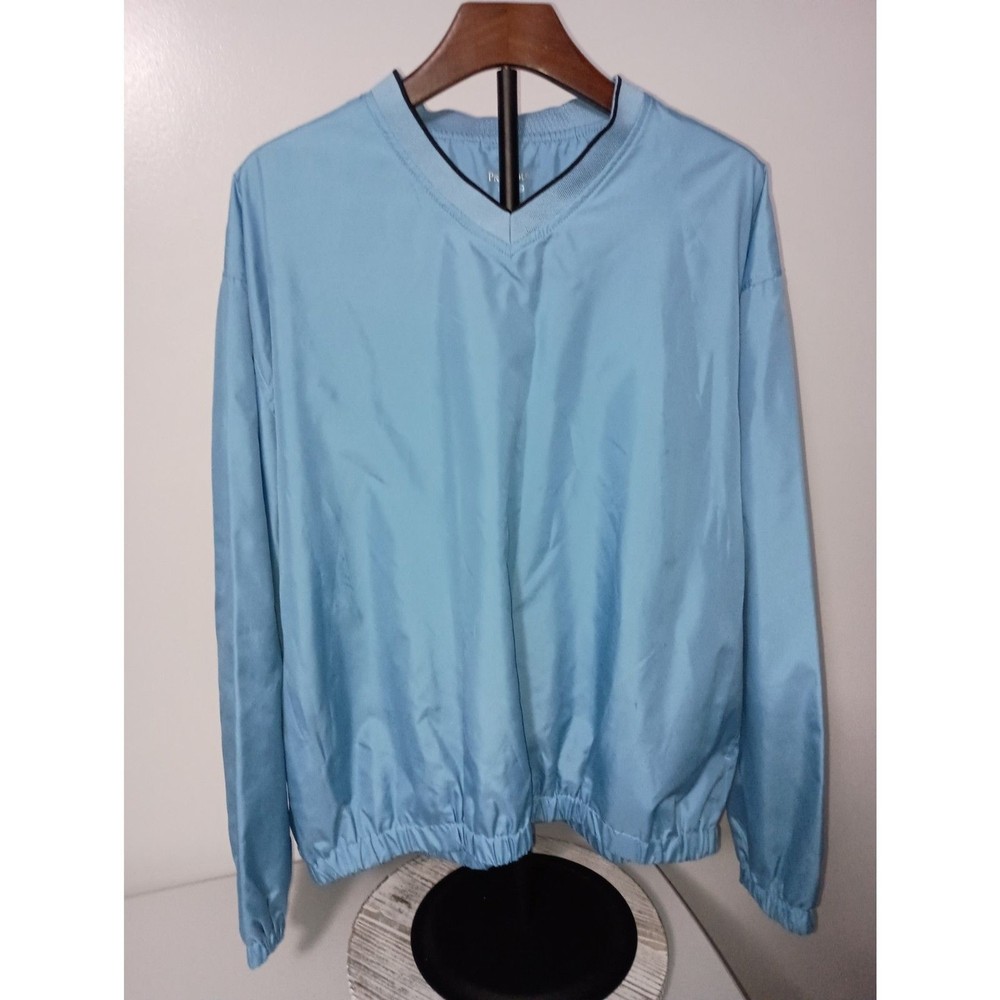 PRO TOUR, Blue Golf Pullover Golf Windbreaker,Men Size L